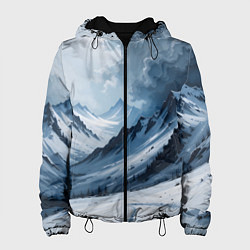 Женская куртка Зимний горный пейзаж маслом