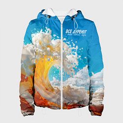 Куртка с капюшоном женская Все дуреют с этого моря пива, цвет: 3D-белый