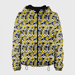 Женская куртка Киберпанк шестиугольники жёлтые