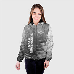 Куртка с капюшоном женская Tokyo Revengers - grey gradient вертикально, цвет: 3D-черный — фото 2