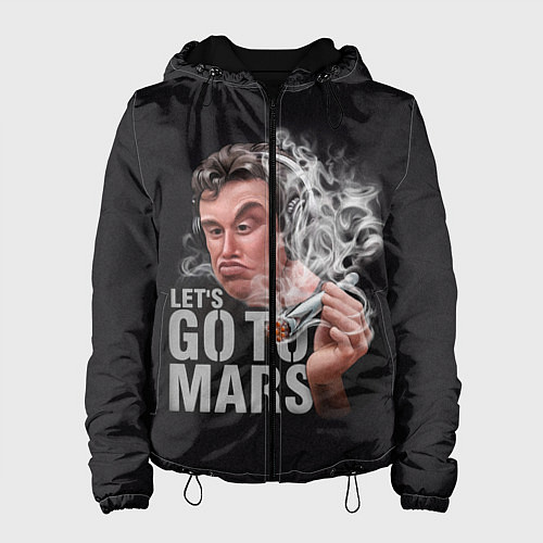 Женская куртка Илон Маск - Lets go to Mars / 3D-Черный – фото 1