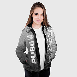 Куртка с капюшоном женская PUBG - grey gradient по-вертикали, цвет: 3D-черный — фото 2
