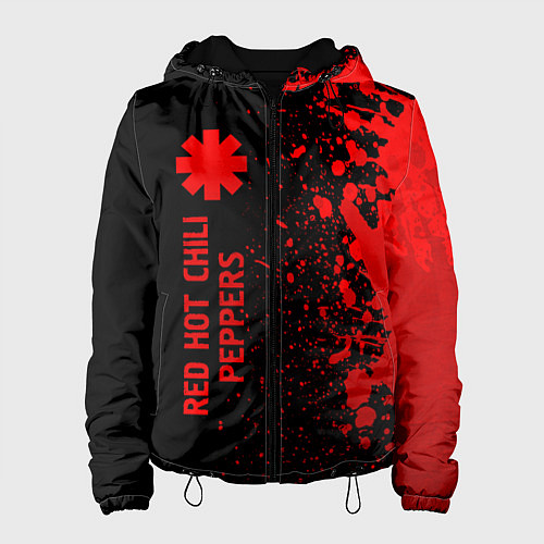 Женская куртка Red Hot Chili Peppers - red gradient по-вертикали / 3D-Черный – фото 1