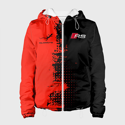 Женская куртка AUDI quattro black and red / 3D-Белый – фото 1