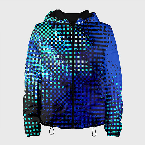 Женская куртка Абстракция чёрно-синий текстурированный / 3D-Черный – фото 1