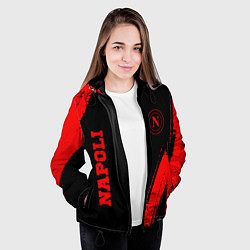 Куртка с капюшоном женская Napoli - red gradient вертикально, цвет: 3D-черный — фото 2