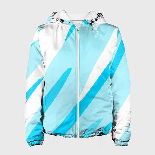 Женская куртка Белый с голубым абстракция / 3D-Белый – фото 1
