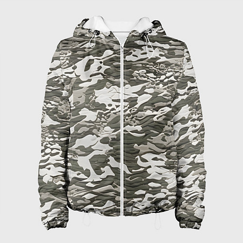 Женская куртка Фактурный камуфляж / 3D-Белый – фото 1