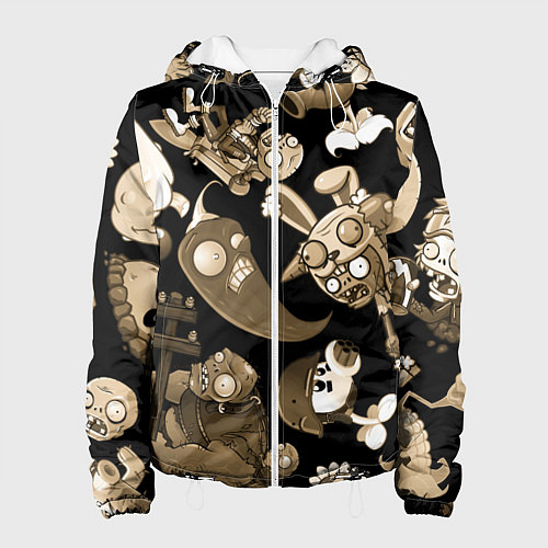 Женская куртка Растения против зомби в бежевом цвете / 3D-Белый – фото 1