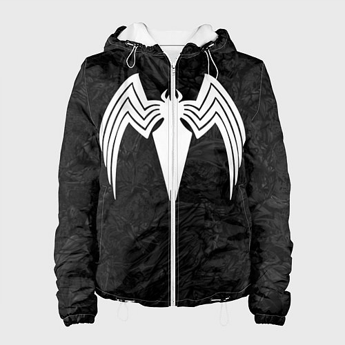 Женская куртка Знак венома с текстурой симбиота / 3D-Белый – фото 1