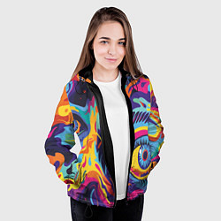 Куртка с капюшоном женская Глаза вселенной, цвет: 3D-черный — фото 2