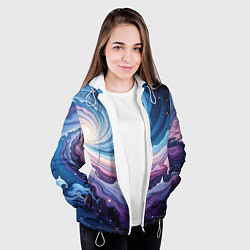 Куртка с капюшоном женская Космическая волна, цвет: 3D-белый — фото 2
