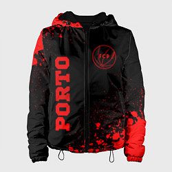 Куртка с капюшоном женская Porto - red gradient вертикально, цвет: 3D-черный