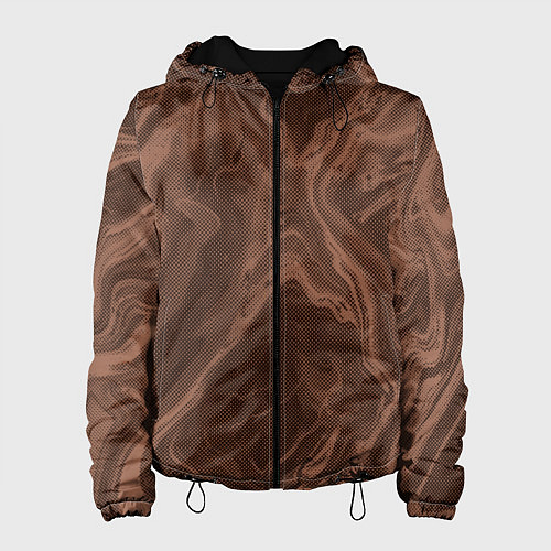 Женская куртка Коричневый абстракция в точку / 3D-Черный – фото 1