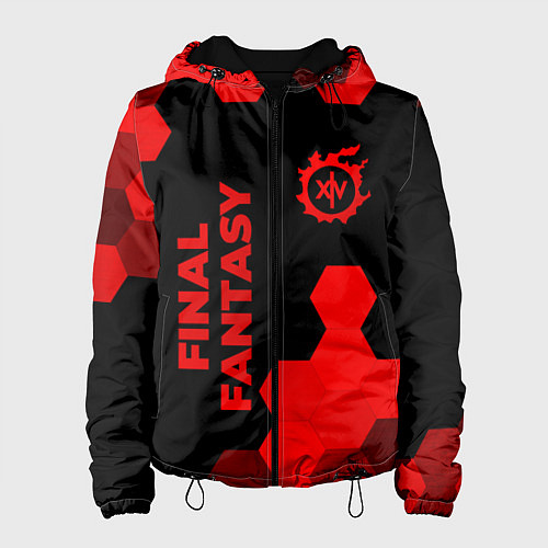Женская куртка Final Fantasy - red gradient вертикально / 3D-Черный – фото 1