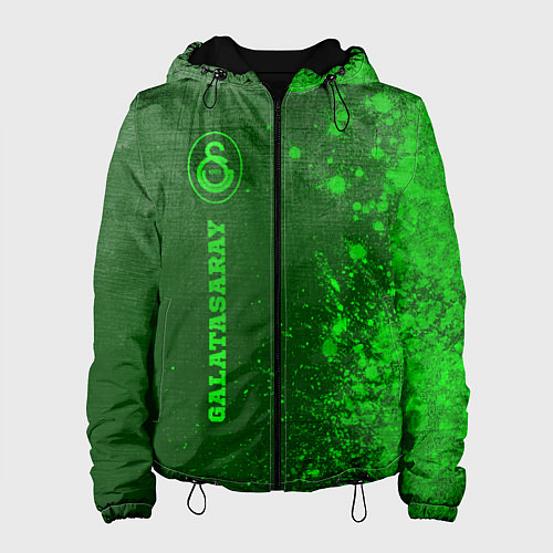 Женская куртка Galatasaray - green gradient по-вертикали / 3D-Черный – фото 1
