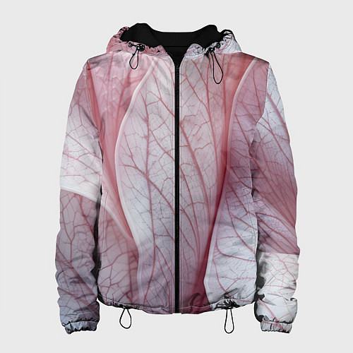 Женская куртка Розовые листья / 3D-Черный – фото 1