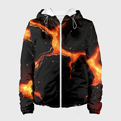 Женская куртка Оранжевый разлом на черной текстуре