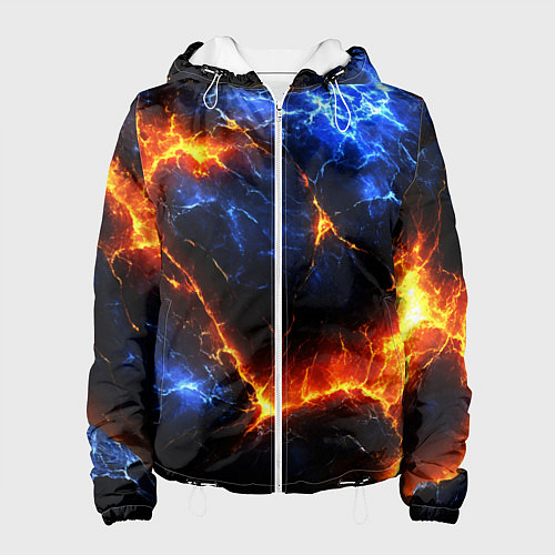 Женская куртка Лада и лед в разломе плит / 3D-Белый – фото 1