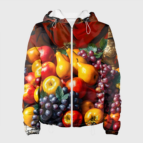 Женская куртка Фруктовый натюрморт / 3D-Белый – фото 1