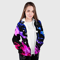 Куртка с капюшоном женская Doom flame neon, цвет: 3D-белый — фото 2