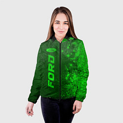 Куртка с капюшоном женская Ford - green gradient по-вертикали, цвет: 3D-черный — фото 2