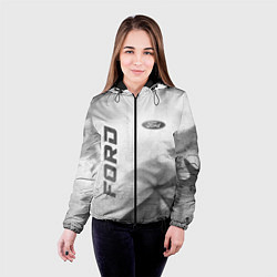 Куртка с капюшоном женская Ford - white gradient вертикально, цвет: 3D-черный — фото 2