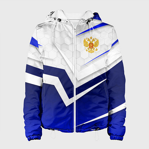 Женская куртка Герб России - синий и белый / 3D-Белый – фото 1