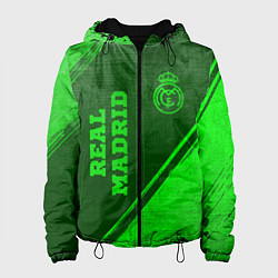 Куртка с капюшоном женская Real Madrid - green gradient вертикально, цвет: 3D-черный