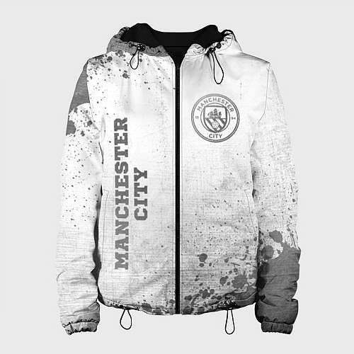 Женская куртка Manchester City - white gradient вертикально / 3D-Черный – фото 1