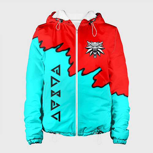 Женская куртка Ведьмак краски логотип / 3D-Белый – фото 1