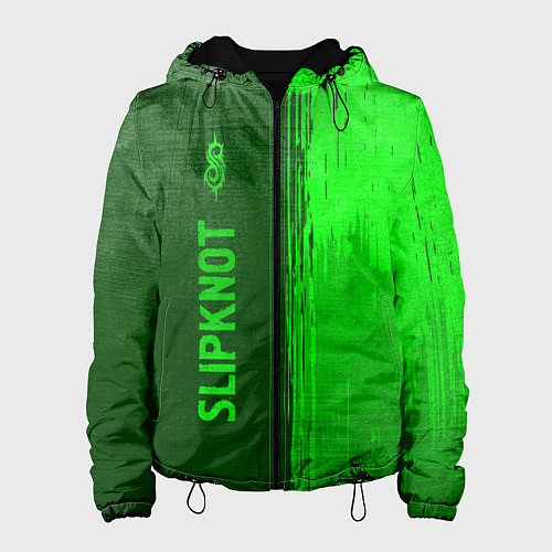 Женская куртка Slipknot - green gradient по-вертикали / 3D-Черный – фото 1