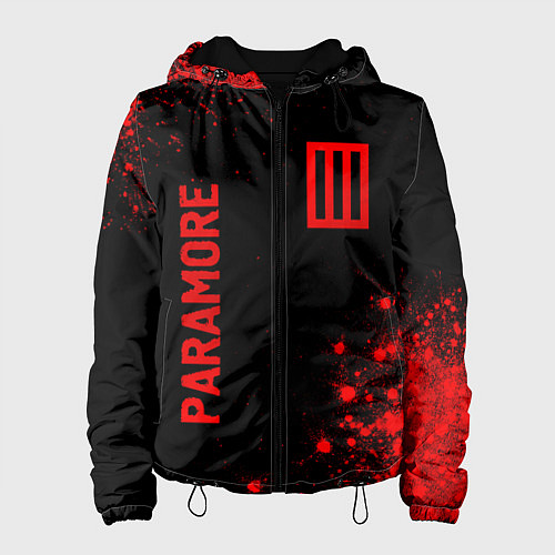 Женская куртка Paramore - red gradient вертикально / 3D-Черный – фото 1