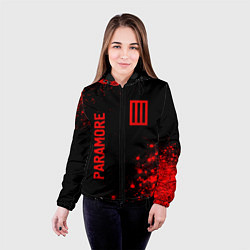 Куртка с капюшоном женская Paramore - red gradient вертикально, цвет: 3D-черный — фото 2