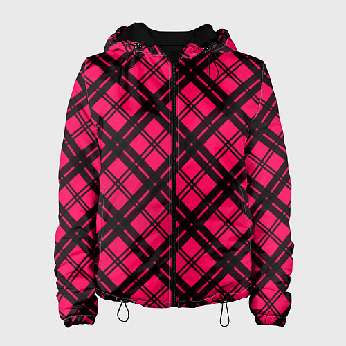 Женская куртка Чёрно-розовый крупная клетка / 3D-Черный – фото 1