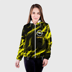 Куртка с капюшоном женская Opel огненный стиль, цвет: 3D-белый — фото 2