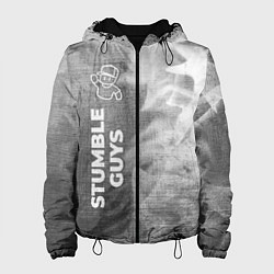 Куртка с капюшоном женская Stumble Guys - grey gradient по-вертикали, цвет: 3D-черный