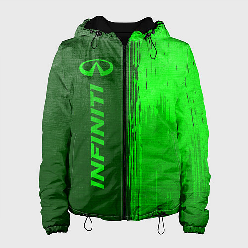 Женская куртка Infiniti - green gradient по-вертикали / 3D-Черный – фото 1