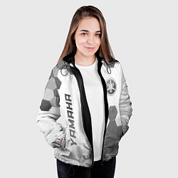 Куртка с капюшоном женская Yamaha - white gradient вертикально, цвет: 3D-черный — фото 2