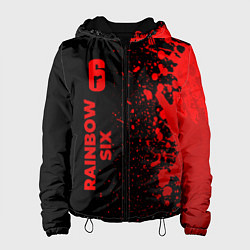 Куртка с капюшоном женская Rainbow Six - red gradient по-вертикали, цвет: 3D-черный