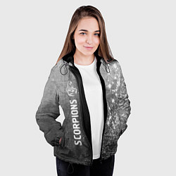 Куртка с капюшоном женская Scorpions - grey gradient по-вертикали, цвет: 3D-черный — фото 2