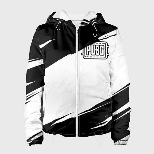 Женская куртка PUBG черно белые краски / 3D-Белый – фото 1