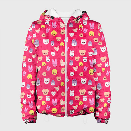 Женская куртка Skzoo pattern pink / 3D-Белый – фото 1