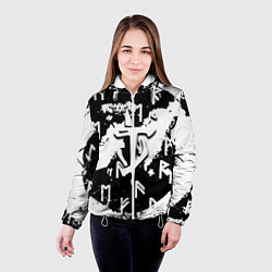 Куртка с капюшоном женская Doom символы краски, цвет: 3D-белый — фото 2