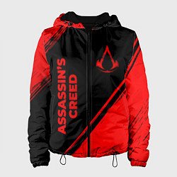 Женская куртка Assassins Creed - red gradient вертикально