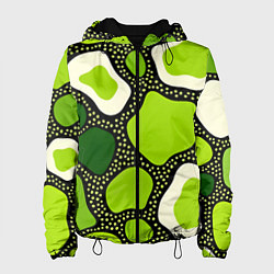 Женская куртка Зеленая абстракция с кругами