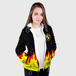 Куртка с капюшоном женская BMW огненный, цвет: 3D-белый — фото 2