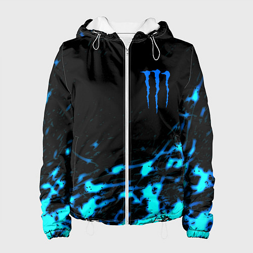Женская куртка Monster energy голубые краски / 3D-Белый – фото 1