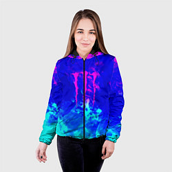 Куртка с капюшоном женская Monster energy дым неоновый, цвет: 3D-черный — фото 2