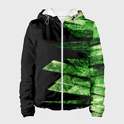 Куртка с капюшоном женская Color green black, цвет: 3D-белый